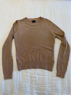 Bardot Metallic Rose Gold Crewneck Sweater